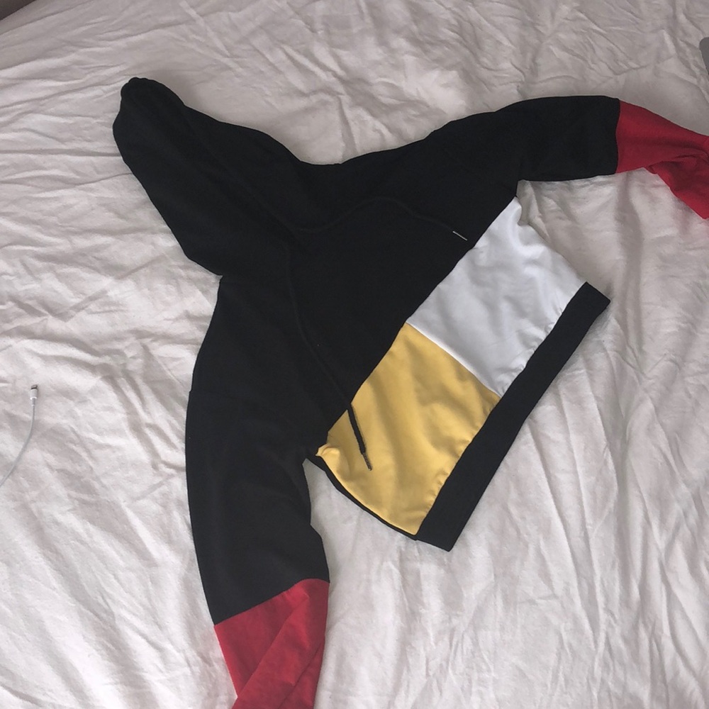 Color block cropped hoodie